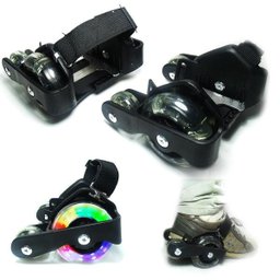 Patins Adaptado Tênis Com 4 Rodas De Led Preto (Bsl-Sky-15) - 2 Patins Adaptado Tênis Com 4 Rodas De Led Preto (Bsl-Sky-15) - 2