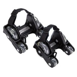 Patins Adaptado Tênis Com 4 Rodas De Led Preto (Bsl-Sky-15) - 1 Patins Adaptado Tênis Com 4 Rodas De Led Preto (Bsl-Sky-15) - 1