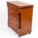 Ver imagem 4 de Cômoda Clássica com 5 Gavetas Castanho Aveludado para Quarto e Sala 112x108x54cm