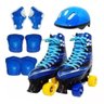 Patins Quad 4 Rodas Clássico Infantil Com Kit Proteção 31-32 - 1