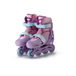 Patins In Line Ajustável Infantil Rosa 34 Ao 37