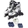 Patins In Line Prata Com Kit Proteção 34 Ao 37 - Fênix - 4