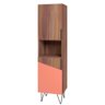 Estante 2 Portas 4 Prateleiras Sala de Estar BRV Coral, Castanho E Preto - 1