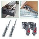 Ver imagem 6 de Kit 2 Par Corrediça Oculta Invisível Trilho Gaveta Aço 45cm