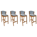 Ver imagem 1 de Kit 4 Banquetas Altas de Madeira Maciça Ana em Linho Premium Cor do Assento:cinza Linho;cor da Estru