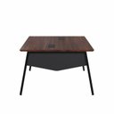 Ver imagem 4 de Plataforma de Trabalho para 2 Pessoas com Caixas de Tomadas 150cm Industrial Executive Louro Preto Marrom