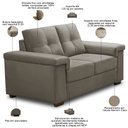 Ver imagem 4 de Sofá 3 e 2 Lugares para Sala de Estar Living Allon F04 Veludo Marrom Claro - Lyam Decor