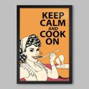 Ver imagem 1 de Quadro Cozinha Keep Calm Pop Art - 60x40cm - Moldura Padrão Preto