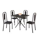 Ver imagem 2 de Conjunto Sala de Jantar com 4 Cadeiras Lívia Prata/Preto