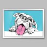Quadro Animal Ilustração Pitbull - 20x30cm - Moldura Padrão Branco - 1