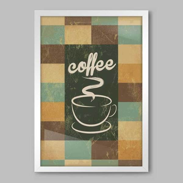 Quadro Cozinha Coffee I - 60x40cm - Moldura Caixa Branco - 1