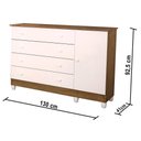 Ver imagem 2 de Cômoda Com Fraldário Taís Branco Fosco Com