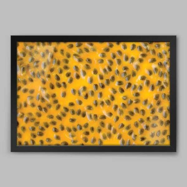 Quadro Cozinha Maracujá Polpa - 20x30cm - Moldura Caixa Preto - 1