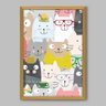Quadro Animal Funny Cat - 45x30cm - Moldura Caixa Madeira - 1