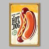 Quadro Cozinha Hot Dog Extra Grande - 60x40cm - Moldura Padrão Madeira - 1