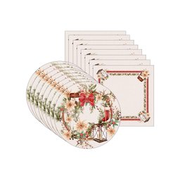 Kit Sousplat + Guardanapo Natal Christmas Vintage NSW 8 Peças Sem base - 2