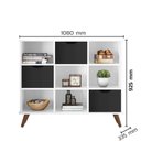 Ver imagem 2 de Nicho Organizador Retro Branco com 3 Gavetas Pretas 108 X 92,5cm - Fdecor