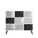 Ver imagem 1 de Nicho Organizador Retro Branco com 3 Gavetas Pretas 108 X 92,5cm - Fdecor