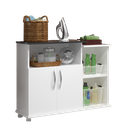 Ver imagem 2 de Balcão Fruteira Para Cozinha Multiuso Organizador Branco com Preto ClickForte Armário Fruteira