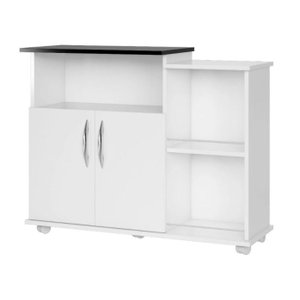 Balcão Fruteira Para Cozinha Multiuso Organizador Branco com Preto ClickForte Armário Fruteira