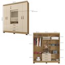 Ver imagem 3 de Guarda Roupa 6p 3g Espelho 180 Cm 6542 Carvalho Am Off White Incp