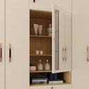 Ver imagem 4 de Guarda Roupa 6p 3g Espelho 180 Cm 6542 Carvalho Am Off White Incp