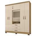 Ver imagem 1 de Guarda Roupa 6p 3g Espelho 180 Cm 6542 Carvalho Am Off White Incp