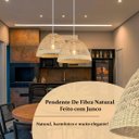 Ver imagem 2 de 2 Pendente Boho Fibra Natural Junco Rustico 45cm Cabeceira Nat48