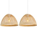 Ver imagem 1 de 2 Pendente Boho Fibra Natural Junco Rustico 45cm Cabeceira Nat48