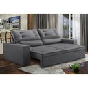 Ver imagem 1 de Sofá Retrátil e Reclinável 3 lugares com Molas 2,00m Laisa Suede Cinza Madelina Decor