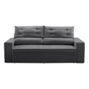 Ver imagem 3 de Sofá Retrátil e Reclinável 3 lugares com Molas 2,00m Laisa Suede Cinza Madelina Decor