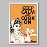 Quadro Cozinha Keep Calm Pop Art - 90x60cm - Moldura Caixa Branco - 1