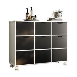 Nicho Organizador com Rodízios Toys 9 Gavetas Q01 Branco/Preto - Mpozenato - 3 Nicho Organizador com Rodízios Toys 9 Gavetas Q01 Branco/Preto - Mpozenato - 3
