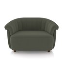 Ver imagem 2 de Sofá Namoradeira Decorativa Latvia 150cm Pés de Madeira Veludo Cinza Escuro G45 - Gran Belo