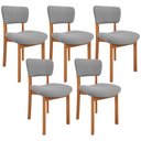 Ver imagem 1 de Kit 05 Cadeiras para Sala de Jantar Cozinha Living Estofada Dara L02 Bouclê Cinza - Lyam Decor