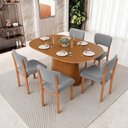 Ver imagem 2 de Kit 05 Cadeiras para Sala de Jantar Cozinha Living Estofada Dara L02 Bouclê Cinza - Lyam Decor