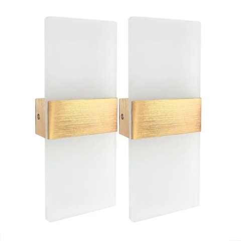 2 Arandela Interna Sala Acrilico Jateado Led Integrado Lup95