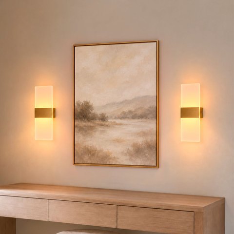 2 Arandela Interna Sala Acrilico Jateado LED Integrado LUP95