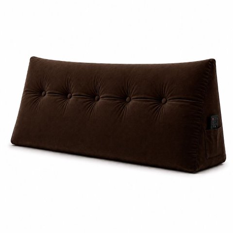Almofada Decorativa Cabeceira Bella Encosto Apoio de Lombar 140cm Casal Suede Marrom - Monari Design