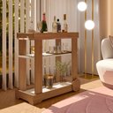 Ver imagem 2 de Carrinho Bar 1 Prateleira Cinamomo/off White Rose Artely