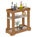 Ver imagem 1 de Carrinho Bar 1 Prateleira Cinamomo/off White Rose Artely