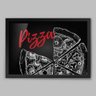 Quadro Cozinha Pizza Lousa - 45x30cm - Moldura Padrão Preto - 1