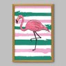 Quadro Animal Flamingo - 90x60cm - Moldura Caixa Madeira - 1