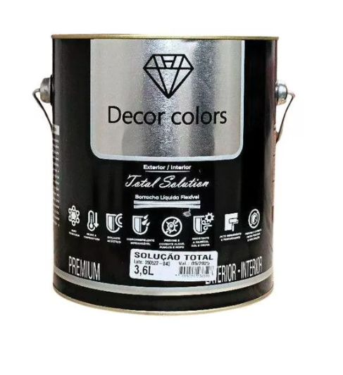 Tinta Solução Total Borracha Liquida 3,6l Decorcolors Branco - 2