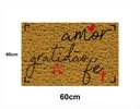 Ver imagem 2 de Tapete Capacho Amor Gratidão e Fé 60x40 Casa Entrada Lar