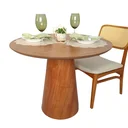 Ver mais imagens de Mesa de Jantar Redonda Laminado em Madeira 90cm Cairo