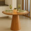 Ver imagem 1 de Mesa de Jantar Redonda Laminado em Madeira 90cm Cairo