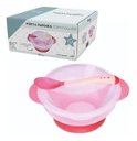 Ver imagem 1 de Kit Papinha Tigela Com Ventosa + Tampa E Colher De Plastico