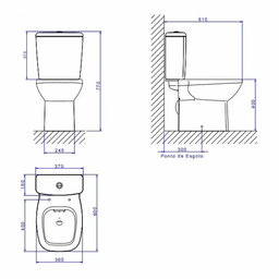 Kit Flex Bacia Sanitária Acoplada com Caixa e Assento Kp380 Deca Branco - 5
