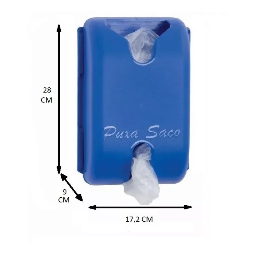 Puxa Saco/Dispenser Azul - Porta Sacolas Plásticas